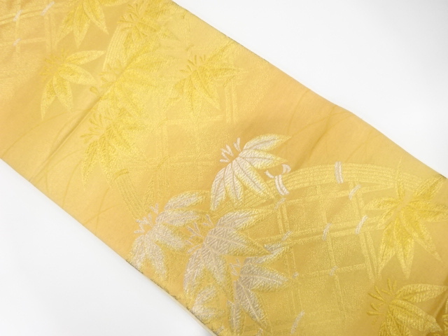 JAPANESE KIMONO / ANTIQUE FUKURO OBI / SILK / WOVEN BAMBOO GRASS